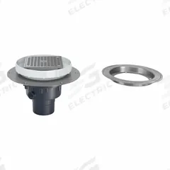 ZURN Floor Drain: 9 7/8 in Overall Dia, 5 in Grate Size, 3 in Nominal Pipe Size, Solvent Weld, PVC (MPN EZ2-PV2-ST-CC). Key specifications — Color: Bronze; Connection Type: Solvent Weld; Brand: ZURN; Includes: Stainless Steel Clamp Collar.