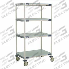 METRO Utility Cart: 38 in x 26 in, 67 in Overall Ht, 4 Shelves, Antimicrobial/Corrosion-Resistant (MPN X536EFX3). Key specifications — Resistance Properties: Antimicrobial; Corrosion-Resistant; Shelf Configuration: Standalone; Brand: METRO; NSF Approved: Yes; Number of Shelves: 4; Caster Wheel/Configuration: (2) Swivel Casters with Brakes; Material: 304 Stainless Steel.