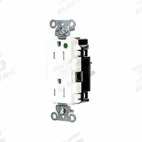 HUBBELL Receptacle: Hospital Grade, Decorator Duplex, 5-15R, White, 125V AC, 15 A, 2 Pole / 3 Wire (MPN HBL2172STWTR)