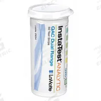 INSTA-TEST Test Strips: QAC, 0 to 800 ppm High Range/0 to 80 ppm QAC Low Range, Strip, 50 Tests, QAC (MPN 2934). Key specifications — Test Form: Strip; Brand: INSTA-TEST; Parameter Measurements Included: 0 to 80 ppm QAC Low Range.
