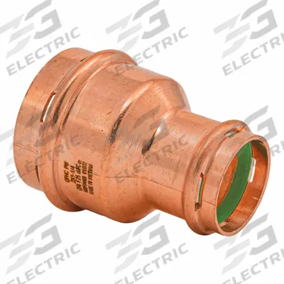 QUICKFITTING SUREPRESS Press Copper Coupling: 2 in CTS x 1 1/4 in CTS size - Plumbing Copper & Bronze Press Tube Fittings with Seal Window