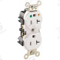 LEVITON Receptacle: Hospital Grade Fed. Spec., Duplex, 5-20R, White, 125V AC, 20 A, 2 Pole / 3 Wire (MPN 8300-IGW)