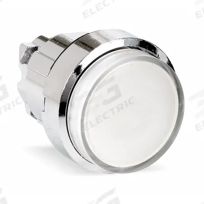 SCHNEIDER Extended Push Button: 22 mm Mounting Size, Metallic - Illuminated Extended-Length Push-Button Operators