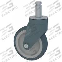 METRO Replacement Caster: 300 lb Cap, Unfinished, Gray, 5 in H x 1 1/2 in W x 5 in D (MPN 5PCR-14). Key specifications — Color: Gray; Finish: Unfinished; Manufacturer Part Number: 5PCR-14; Brand: METRO.