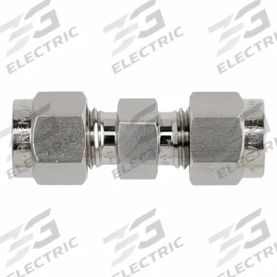 BRENNAN INDUSTRIES Compression Fitting Straight: 5/16 in OD x 1/4 in OD Fitting - Clean & Bagged Single-Ferrule Stainless Steel Fittings