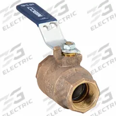 NIBCO Manual Two-Way Ball Valve: 1 in, Bronze, Straight, FNPT x FNPT, 250 psi Max. Pressure (CWP) (MPN T58570UL 1). Key specifications — Brand: NIBCO; Handle: Lever.