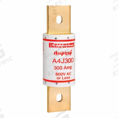 MERSEN Fuse: A4J Series, Class J, Blade Body, Fast-Acting, 300 A, 600 V AC, 300 V DC - Fast-Acting Bolt-On Fuses