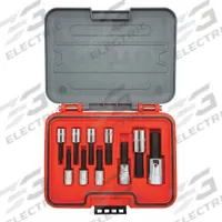 PROTO Hex Bit Set: 1 - 25 Pieces, 3/8 in, 1/2 in Drive Size, 10 Pieces, Fixed Insert, Metric (MPN J52210H). Key specifications — attr1216280: Fixed Insert; attr1216283: PROTO; attr1225718: 1/8 in to 5/8 in, 4 mm to 17 mm; attr1227491: 3/8 in, 1/2 in.