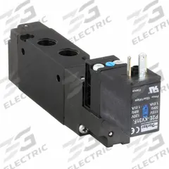 PARKER Solenoid Air Control Valve: B3, Four-Way / Two-Position, Single Solenoid, 110 to 120V AC (MPN B310BB553C). Key specifications — attr1084839: DIN Solenoid Connector; attr1093196: Solenoid Coil Included; attr1084853: Internal Pilot; attr1084865: Non-Locking; attr1084872: Solenoid Air Control Valve; attr1084885: Single Solenoid; attr1084828: B310BB553C; attr1084832: PARKER.