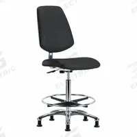 ESD/Cleanroom Task Chair: Vinyl, Armless, Ht Range 25 3/4 in to 35 1/2 in, 18 1/2 in Seat Wd, ISO 4 (MPN BR-ECR-VHBCH-MB-CR-CF-EG-ESDBLK). Key specifications — Foot Support: Yes; Base Material: Aluminum; Brand: APPROVED VENDOR; Product Type: Cleanroom Task Chair; Cleanroom Class: ISO 4; ESD-Safe: ESD-Safe.