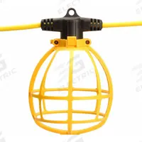 SOUTHWIRE Temporary Job Site Light: Bulb Dependent, Corded, String Light, 100 ft Power Cord Lg, SJTW (MPN 7145SW). Key specifications — attr564215: Straight Blade; attr564191: Plastic; attr564187: No; attr564159: SOUTHWIRE; attr564165: SJTW; attr564166: 14 AWG; attr564190: String Light; attr564196: Bulb Dependent.