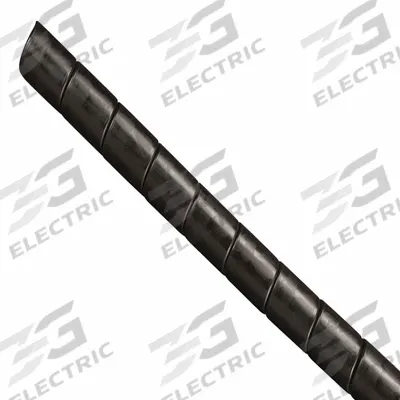 CAPLUGS Fire Resistant Anti-Static Spiral Wrap: 1 11/16 in Dia, 66 ft Lg, Black - Fire-Resistant & Antistatic Spiral Hose Wraps
