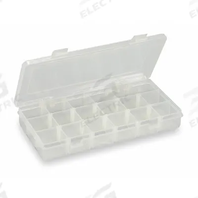 WESTWARD Compartment Box: 5 in x 9 in x 1 3/8 in, Clear - Small Parts Compartmented Boxes with Adjustable Dividers