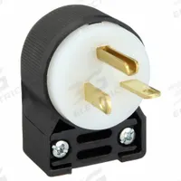 HUBBELL Straight Blade Plug: 6-20P, 250V AC, 20 A, 2 Pole, 3 Blade, Black/White (MPN HBL5466CA)