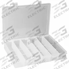 DURHAM MFG Compartment Box: 6 3/4 in x 10 7/8 in x 1 3/4 in, Clear, 6 Compartments, Snap (MPN SP6-CLEAR). Key specifications — ESD Conductive: Not Electrostatic Discharge Conductive; Color: Clear; Compartment WxD: (6) 1-11/16 in x 6-1/8 in; Brand: DURHAM MFG; Material: Plastic.