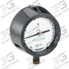 ASHCROFT Process Pressure Gauge: 0 psi to 3,000 psi, White, 4 1/2 in Dial, 1/2 in NPT Male, Bottom (MPN 451279SS04LXLL3000). Key specifications — Brand: ASHCROFT; Pointer Color: Black; Accuracy: ±0.5%; Dial Color: White; Gauge Wetted Parts: Stainless Steel; Case Material: Phenolic; Vibration Resistance Properties: Dry Case Vibration-Dampened; Pressure Range: 0 psi to 3,000 psi.