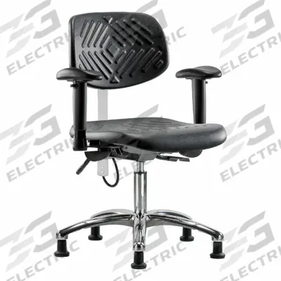 APPROVED VENDOR Chair: Polyurethane, Arms Included, Ht Range 17 1/2 in to 22 3/4 in, 16 in Seat Wd - Polyurethane ESD & Cleanroom Chairs