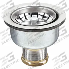 KISSLER Drain Assembly: Brass/Stainless Steel, Chrome, 2 1/2 in Overall Ht, 1 1/2 in Overall Dia (MPN 59-2045). Key specifications — Product Type: Drain Assembly; Brand: KISSLER; Finish: Chrome; Material: Brass; Includes: Locknut.