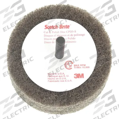SCOTCH-BRITE Cut and Polish Disc: 3 in Dia x 1 1/4 in W, 1/4 in Straight Shaft - General Purpose Surface-Conditioning Discs for All Metals