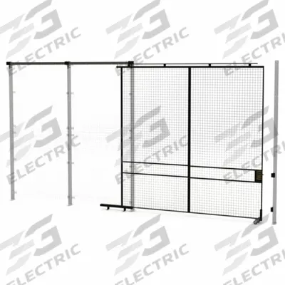 HUSKY RACK & WIRE Tunnel Slide Door: 10 ft H x 10 ft W x 1 3/4 in D, Black - Husky Rack & Wire Quick-Assemble Woven-Wire Partition Components