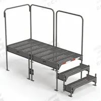 EGA Work Platform: 2.3 ft Platform Ht - Max, 34.6 in x 76.8 in, Steel, 500 lb Load Capacity (MPN CW4-27-3-6). Key specifications — Folding: Not Foldable; Mobility: Stationary; Use Location: Indoor; Brand: EGA; Color: Gray; Exit Direction: Left; Height Adjustability: Adjustable Height; Includes Handrails: Handrails Included.