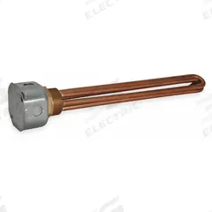 TEMPCO Screw Plug Immersion Heater: 3 Phase, 240V AC, 3,000 W Watt, 2 in NPT, 45.18 W/sq in, Brass (MPN TSP02103). Key specifications — Watt Density: 45.18 W/sq in; Screw Plug Material: Brass; Sheath Material: Copper; Brand: TEMPCO.