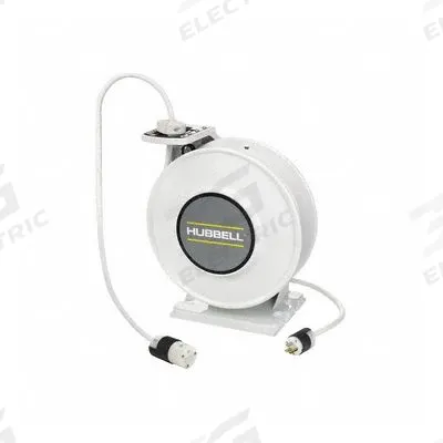 HUBBELL WIRING DEVICE-KELLEMS Extension Cord Reel: Ratchet Lock, 45 ft Cord Lg, 12 AWG, SJO - Self-Retracting Cord Reels