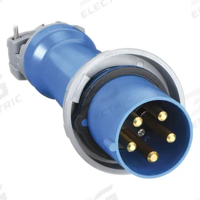 HUBBELL Pin and Sleeve Plug: Blue, 120/208V AC, Three Phase, 100 A, 4 Pole, 5 Wire - Watertight Plugs