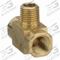 PARKER Metal Pipe Tee: Tee, 1/4 in x 1/4 in x 1/4 in, 1,000 psi, 2 17/64 in Lg, C37700 Brass (MPN 2224P-4). Key specifications — Maximum Operating Pressure: 1,000 psi.