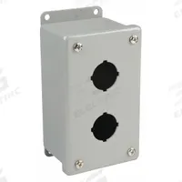 WIEGMANN Push Button Enclosure: 30mm, 2 Holes, Carbon Steel, NEMA 4 (MPN PB2). Key specifications — attr211299: WIEGMANN; attr1043605: Washdown-Corrosion-Resistant.