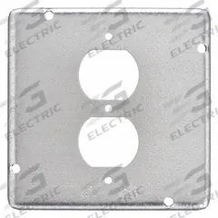 RACO Electrical Box Cover: 2 Gangs, Open, For Square Box Shape, Galvanized Steel, 9/16 in Overall Dp (MPN 972). Key specifications — Brand: RACO; For Box Shape: Square; Material: Galvanized Steel; Cover Design: Open.
