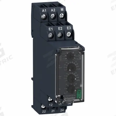 SCHNEIDER Voltage Sensing Relay: DIN-Rail Mounted, 12 Pins/Terminals, 8 A, 24 to 240V AC/DC - DIN-Rail Mounted Relays