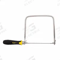 STANLEY Coping Saw: 6 1/2 in Blade Lg, Steel, 13 1/4 in Overall Lg, 15, Rubber (MPN 15-106). Key specifications — attr307094: Steel; attr307097: Rubber; attr307096: 15; attr324786: STANLEY.