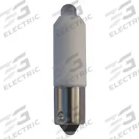 EATON Compact LED Bulb: LED, Miniature Bayonet (BA9s), (T) Tubular, T3-1/4, 24V AC/DC, 0.5 W Watt (MPN HT8LEDWF3). Key specifications — Light Color: White; Voltage: 24V AC/DC; Brand: EATON; Bulb Shape: T3-1/4.