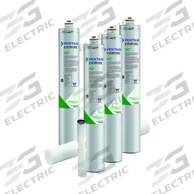 EVERPURE Water Filter Cartridge Kit: 0.2 micron, 6.7 gpm, 20 in Overall Ht, 36,000 gal - Quick Connect & Cartridge Kits for Multi-Purpose Water Filter Systems