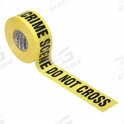 ABILITY ONE Barricade Tape: 1,000 ft Lg, 3 in Wd, Crime Scene Do Not Cross Legend - First Responder Messaging Barrier Tape