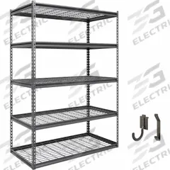 APPROVED VENDOR Metal Shelving: Standalone, Industrial, 48 in x 24 in, 72 in Overall Ht, 5 Shelves (MPN B-ATALS482472-5D1000). Key specifications — attr41760: Steel; attr41761: Steel; attr37625: Unassembled; attr37628: Dark Grey; attr37624: Industrial; attr33609: APPROVED VENDOR.