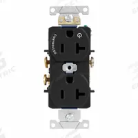 LEVITON Duplex Receptacle/Oultet, 20 Amp: Duplex, 5-20, Black, 125V AC, 20 A, 2 Pole / 3 Wire (MPN 5362-S1E)