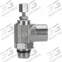 AIGNEP USA Universal Flow Control: Elbow Fitting, Knob, 1/4 in Valve Body Size, 1/4 in Tube (MPN 88977-04-04). Key specifications — attr947203: Stainless Steel; attr947205: AIGNEP USA.