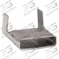 BAND-IT Banding Clip: Fits 5/8 in Strap Wd, Stainless Steel, 100 Qty, Flat, Regular Duty, 100 PK (MPN GRE455). Key specifications — Material: Stainless Steel; Brand: BAND-IT; Stainless Steel Grade: 316; Surface Type: Flat.