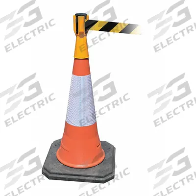 TENSABARRIER Barrier Tape: Blank, 3/4 ft Overall Ht, 9 in Belt Ht, Plastic, 11 7/8 ft Max Belt Lg - Barrier Tape Belts for Traffic Cones