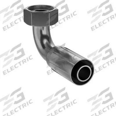 PARKER Hydraulic Crimp Fitting: Steel x Steel, 90° Elbow, -20 For Hose Dash Size - Parker Crimp Hydraulic Hose Fittings with Metric Connection