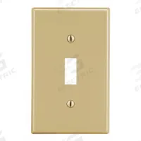 HUBBELL Wall Plate: Toggle, 1 Gang, Ivory, Std Size (MPN P1I). Key specifications — Brand: HUBBELL; Material: Polycarbonate.