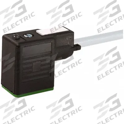 MURRELEKTRONIK Cordset: MSUD BI Female Right Angle x Bare Wire, 10 m Cable Lg, PVC, Gray - DIN Form Industrial B Solenoid Connector Single-Ended Cordsets