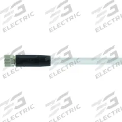 Cordset: M8 Female Straight X Bare Wire, 3 Pins, Gray, PUR, 15 m Cable Lg, 24 AWG Wire Size (MPN 7000-08041-2301500). Key specifications — Cable Jacket Color: Gray; End 1 Mounting Orientation: Straight; End 1 Gender: Female; End 1 Connection Type: M8; Cable Jacket Material: PUR; Brand: MURRELEKTRONIK; IP Rating: IP66K; End 2 Connection Type: Bare Wire.