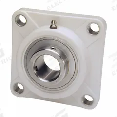IPTCI BEARINGS 4 Bolt Flange Bearing: Radial Ball, 20 mm Bore, PBT Plastic, Set Screws, 86 mm Lg (MPN SUCTF204-20MM). Key specifications — Bore Type: Cylindrical; Brand: IPTCI BEARINGS; Housing Material: PBT Plastic; Lubricant Material: H-1 Grease; Mounting Bolt Size: 3/8 in; Split Housing: Not Split; System of Measurement: Metric.