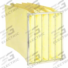 GRAINGER Pocket Air Filter: 24 in x 20 in x 36 in, MERV 14, Yellow, Synthetic, 5 Pockets (MPN 2JVA8). Key specifications — Display Sell UOM: EA; Brand: GRAINGER; Media Material: Synthetic; Performance Rating: MERV 14.