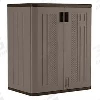 SUNCAST Storage Cabinet: 30 in x 20 1/4 in x 36 in, Recessed Pull Handle & Padlock Hasp, Frame (MPN BMC3600). Key specifications — Cabinet Color: Platinum/Slate; Base Type: Frame; Assembled: Unassembled; Mobility: Stationary; Adjustable Shelves: (2) Fixed; Cabinet Material: Resin; Brand: SUNCAST; Cabinet Style: Shelves.