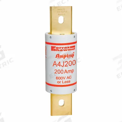 MERSEN Fuse: A4J Series, Class J, Blade Body, Fast-Acting, 200 A, 600 V AC, 300 V DC - Fast-Acting Bolt-On Fuses