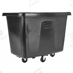RUBBERMAID COMMERCIAL PRODUCTS Cube Truck: 12 cu ft, 400 lb, 42 3/4 in L x 28 in W x 33 in H, Black (MPN FG461200BLA). Key specifications — Manufacturer Part Number: FG461200BLA; Brand: RUBBERMAID COMMERCIAL PRODUCTS; Caster/Wheel Configuration: (2) Swivel; Color: Black.